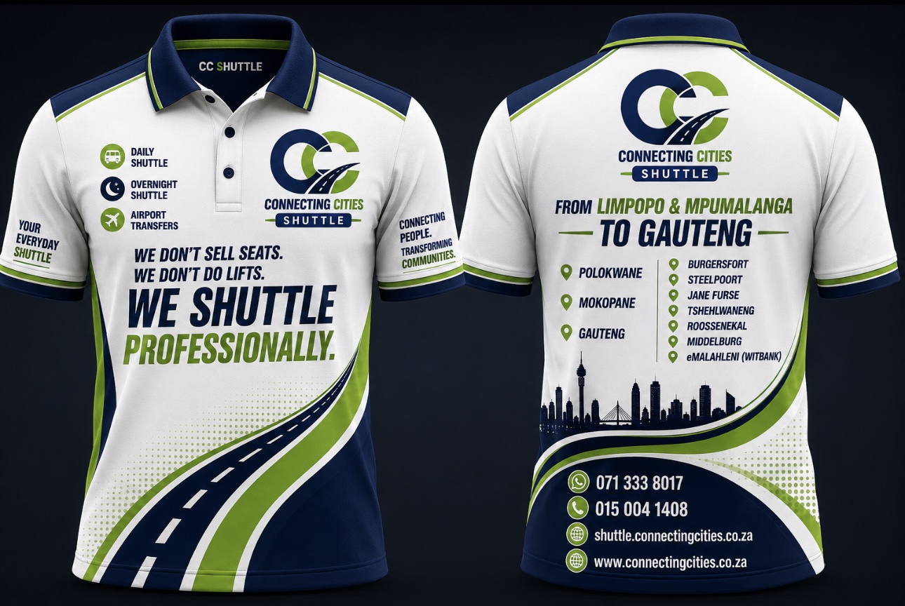 Connecting Cities Shuttle branded shirt
